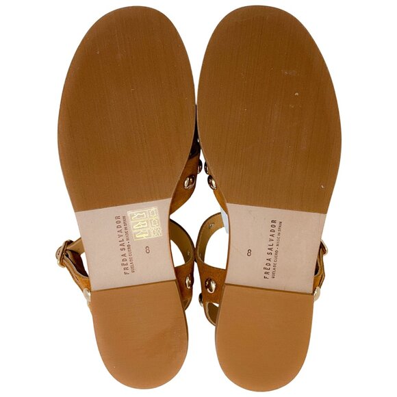 Freda Salvador Nut Brown Suede Sera Fisherman Sandals with Gold Studs - Picture 9 of 9